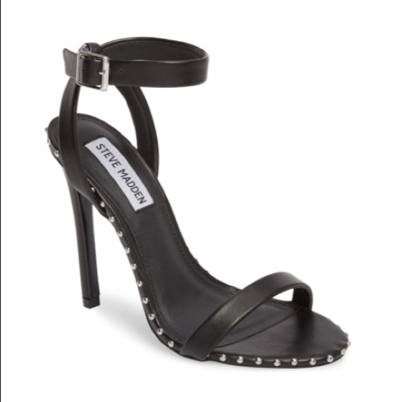 steve madden black heels with ankle strap
